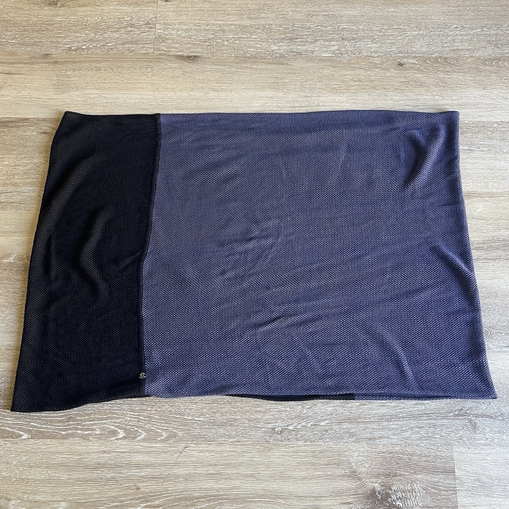 Lululemon Vinyasa Womens Scarf Wrap Infinity Knit Blue Black Cashmere Blend‎